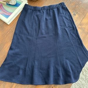 ST. JOHN COLLECTION Navy Blue A line Flare Skirt